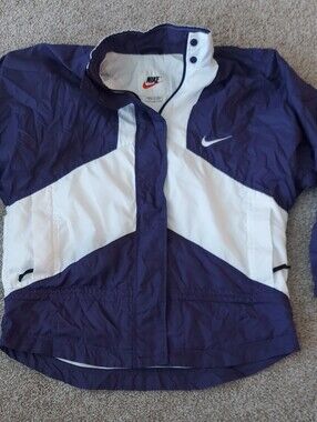 Vintage Nike White and Purple Track Jacket with  Swoosh